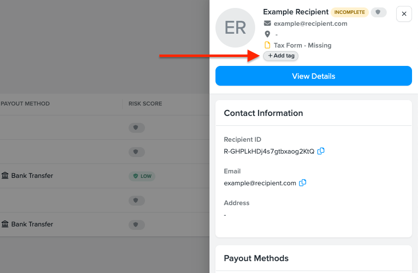 Adding Tags