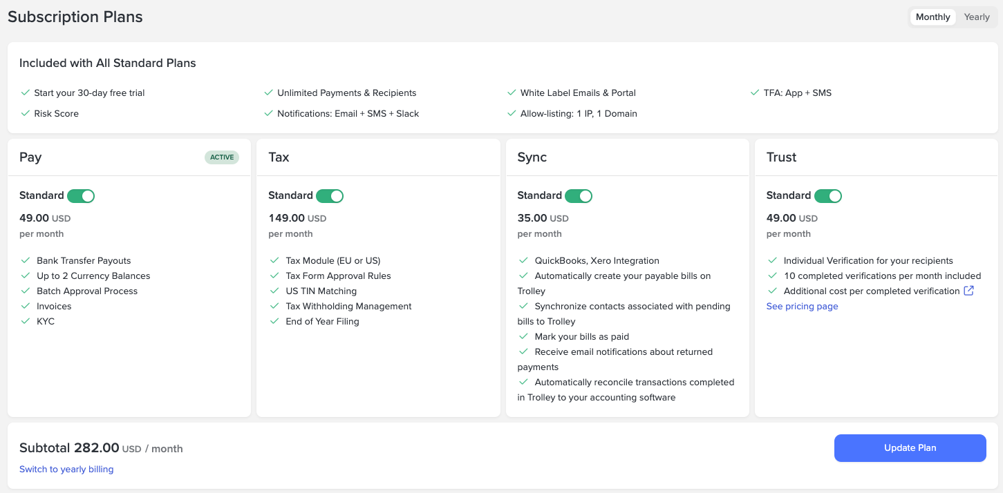 Managing your Subscription