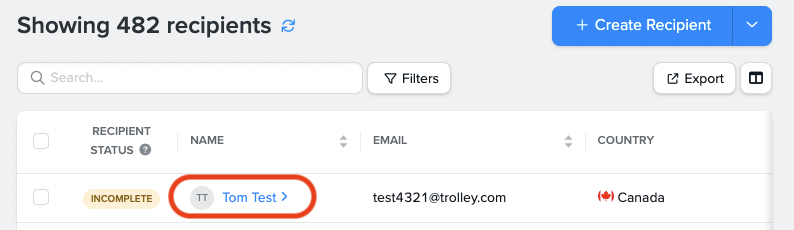 Adding a Recipient's Payout Method