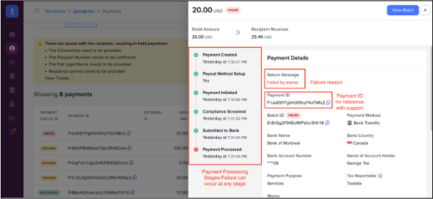 Payment Statuses