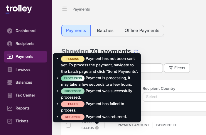 Payment Statuses